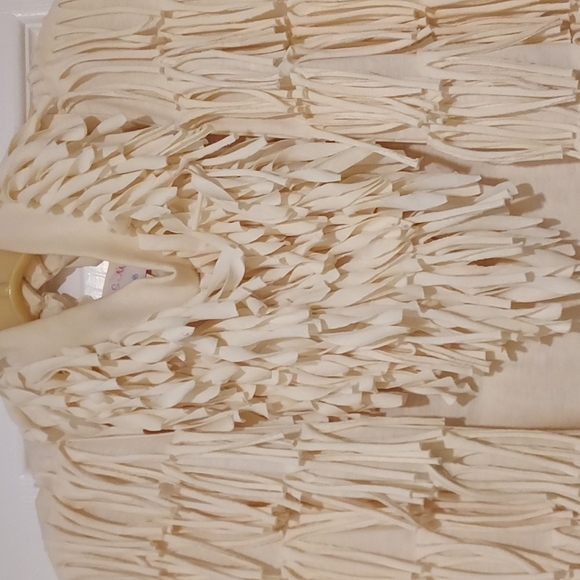 Women's Mike & Me By Moon Craft Cotton Fringe Vest W/ Neck Scarf Size OSFM - Picture 2 of 7